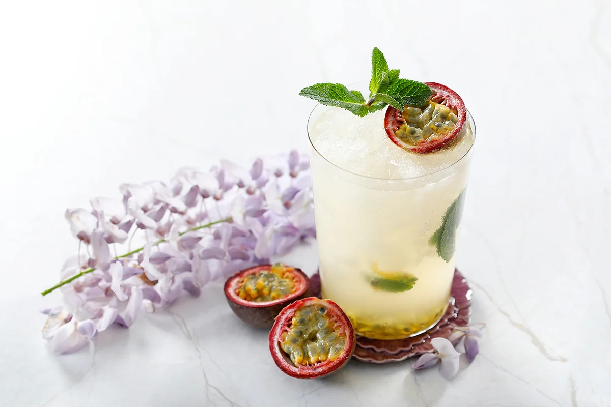 Cocktail with passion fruit